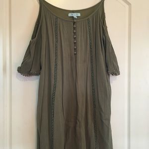☀️ Cute olive color sun dress - floating sleeves